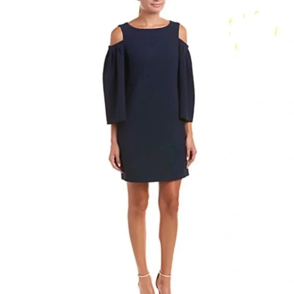TRINA TURK KAIPO NEW SHIFT NAVY BLUE WEDDING DRESS SUMMER HOLIDAY DRESSY SIZE 0